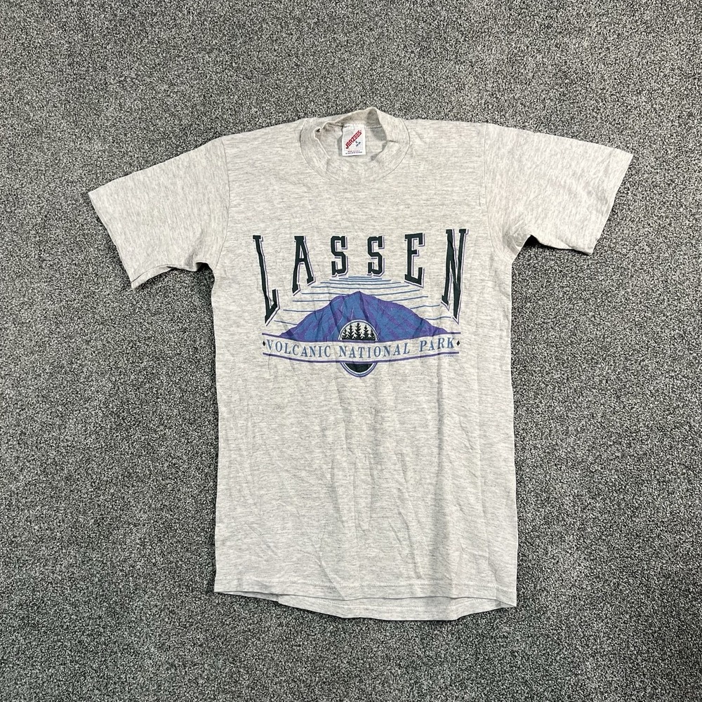 Vintage 90s Lassen Volcanic National Park T Shirt Youth S Jerzees USA Made
